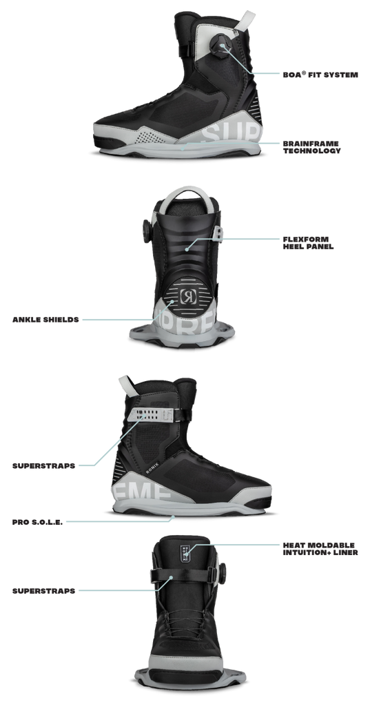 RONIX BOOTS - Supreme BOA - Intuition (2024) - Dove Grey / Black