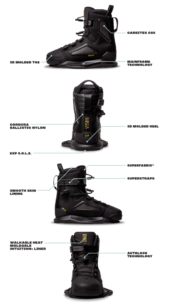 RONIX BOOTS - KINETIK PROJECT EXP - INTTUTION (2024) - Black / Gold