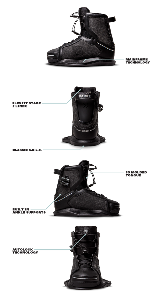 RONIX BOOTS - PARKS- STAGE 2 (2024) - Black / Reflective