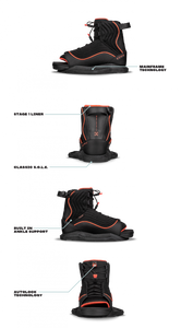 RONIX WOMENS BOOTS 2023 - Luxe - Stage 1 - Black / Coral