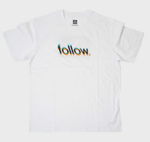 FOLLOW GLITCH TEE - WHITE